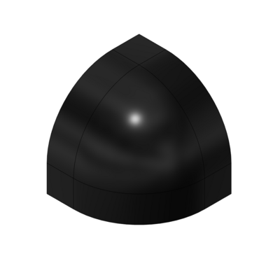 60-260-1 MODULAR SOLUTIONS PART END CAP FOR 3-WAY BODY CONNECTION, ROUND, BLACK, USED WITH 40-010-1
